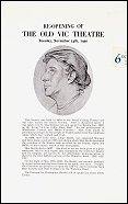 14 Nov 1950: TWELFTH NIGHT - Re-opening of Old Vic