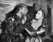 1953-54: Richard Burton and Claire Bloom as Caliban and Miranda