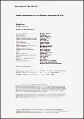 1978 (30 Sep): KING LEAR Private Performance